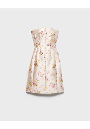 Floral print silk and wool dress