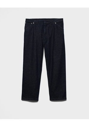 Wide-leg chevron denim jeans