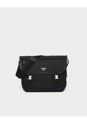 Re-Nylon and Saffiano leather shoulder bag