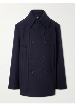 A.P.C. - Andy Double-Breasted Wool-Blend Coat - Men - Blue - XS