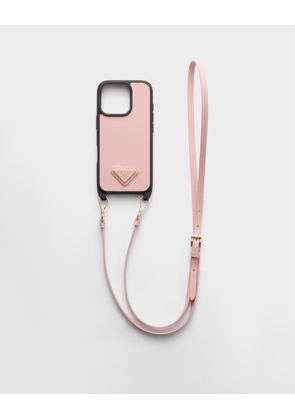 Saffiano leather case for iPhone 16 Pro