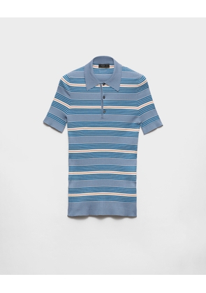 Striped cotton polo shirt