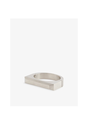 Mens Rick Owens Logo-Engraved Beveled Aluminium Bangle