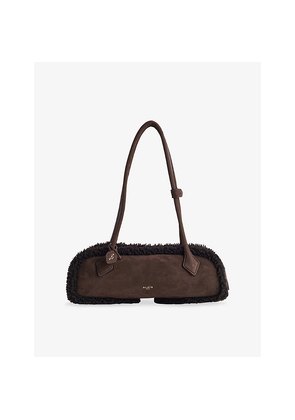 Womens Alaia Le Teckel Shearling Shoulder Bag