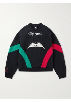 adidas Originals - Willy Chavarria Chicano Embellished Cotton-Jersey Sweatshirt - Men - Black - XS