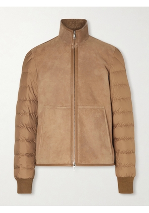 Moncler - Crachin Reversible Leather-Trimmed Quilted Shell and Shearling Down Jacket - Men - Brown - 1