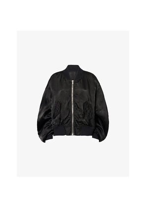 Womens Rick Owens Secchia Flight Woven Bomber Jacket