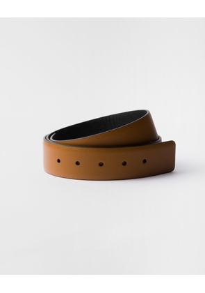Reversible Saffiano leather belt strap