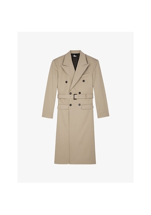 Mens The Kooples Double-Breasted Belted Cotton Trench Coat