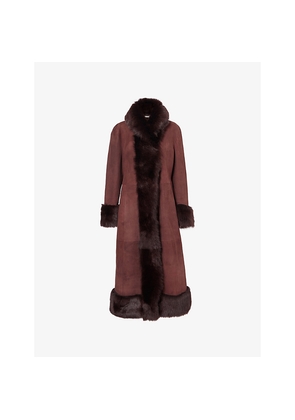 Womens Nour Hammour Kaia Toscana Shearling Long Coat