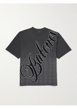 Balenciaga - Logo-Appliquéd Printed Cotton-Jersey T-Shirt - Men - Black - M