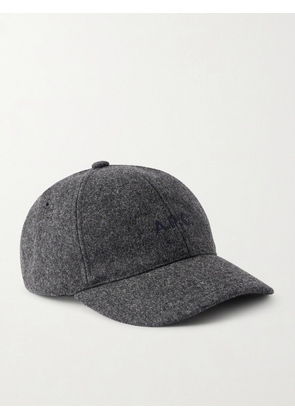 A.P.C. - Charlie Logo-Embroidered Wool Baseball Cap - Men - Gray - 54