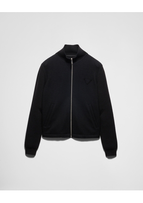 Wool and cashmere zipper cardigan