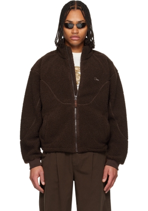 Dime Brown Polar Fleece Sherpa Zip Jacket