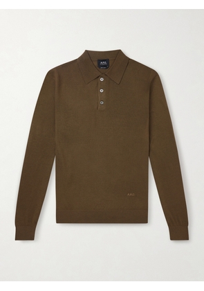 A.P.C. - Wool Polo Shirt - Men - Green - XS