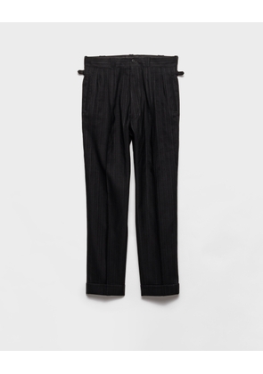 Wool blend pinstriped pants
