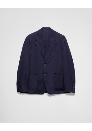 Single-breasted cotton blend jacket