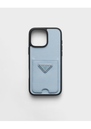 Saffiano leather case for iPhone 16 Pro Max