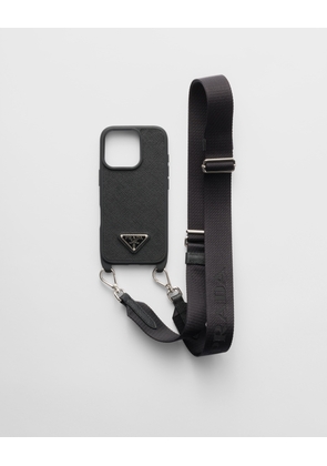 Saffiano leather case for iPhone 16 Pro