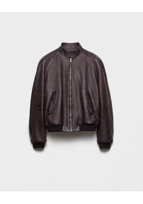 Leather bomber jacket