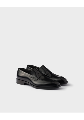 Brushed leather loafers