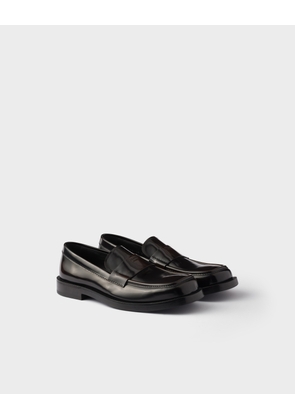 Brushed leather loafers