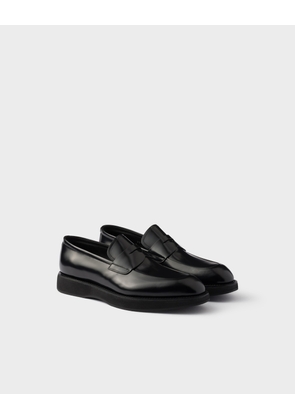 Brushed leather loafers