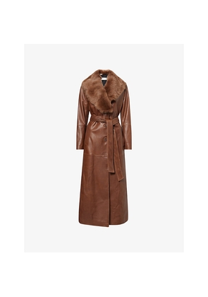 Womens Nour Hammour Dakota Belted Leather Coat