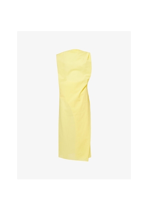 Womens Jacquemus Drap Sleeveless Cotton-Blend Midi Dress
