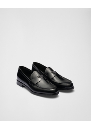 Brushed leather loafers