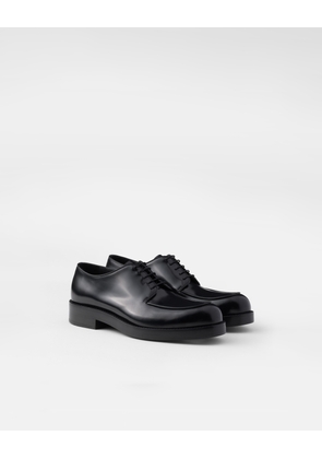 Brushed leather derby shoes