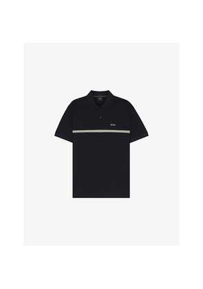 Mens Boss Paddy Horizontal-Stripe Cotton Polo Shirt