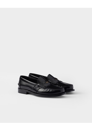 Brushed leather loafers