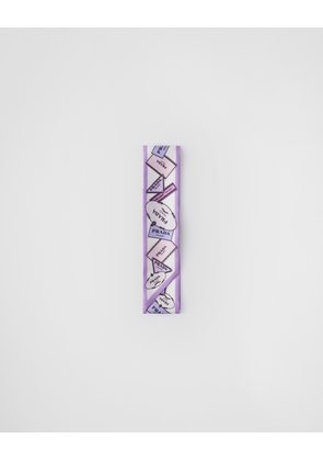 Printed silk twill skinny scarf