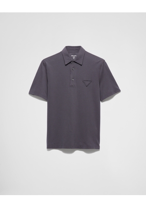 Short-sleeved piqué polo shirt