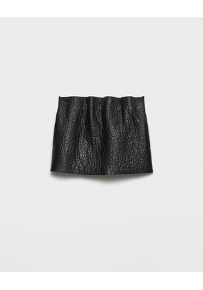 Nappa leather mini skirt