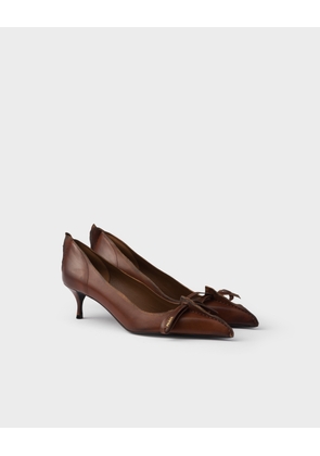 Antiqued leather pumps