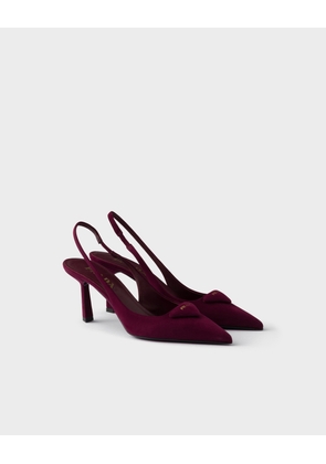 Suede slingback pumps