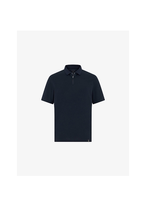 Mens Boggi High-Performance Short-Sleeve Zip S-Cafè® Yarn Cotton Piqué Polo Shirt