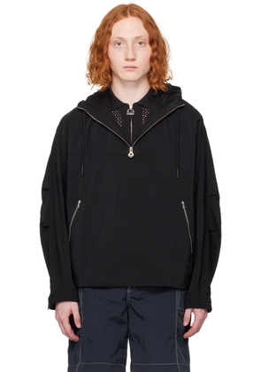 Solid Homme Black Half-Zip Jacket