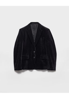 Single-breasted velvet jacket