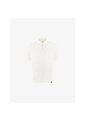 Mens Boggi High-Performance Short-Sleeve Zip S-Cafè® Yarn Cotton Piqué Polo Shirt