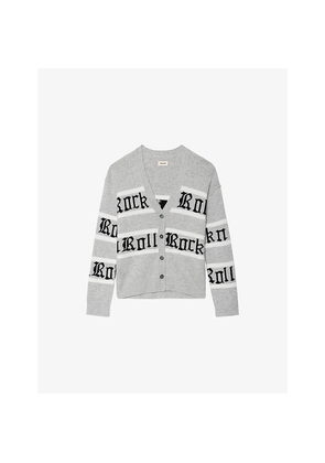 Womens Zadig&Voltaire Mirkaz Jacquard-Pattern Wool and Cashmere Blend Cardigan