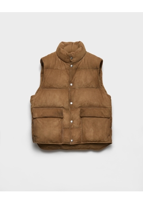 Suede down vest
