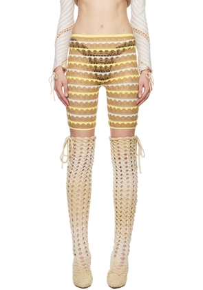 Isa Boulder SSENSE Exclusive Yellow & Tan Lacey Shorts