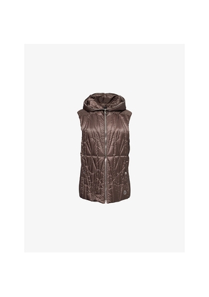 Womens Rick Owens x Moncler Geocamo Ziplock Hooded Shell-Down Vest