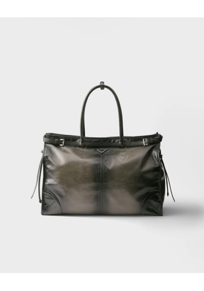 Prada Bonnie antiqued leather tote bag