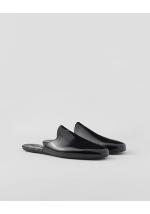 Brushed leather slippers