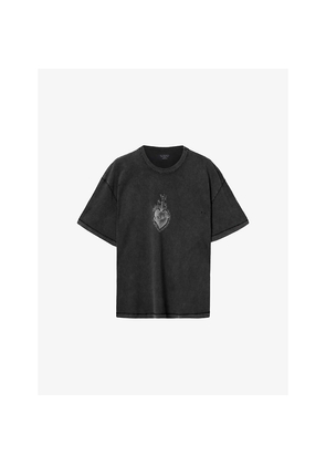 Mens Allsaints Sabbath Branded Cotton-Jersey T-Shirt