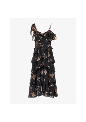 Womens Allsaints Sienna Floral-Print Woven Maxi Dress